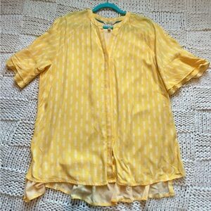 Matilda Jane yellow shirt with flowy sleeves